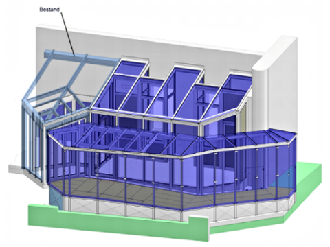 3D-Ansicht: Wintergarten St. Anna Kinderspital Wien